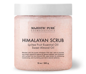 Majestic Pure Cosmeceuticals Himalayan Salt Body Scrub With Lychee Oil, Exfoliating Salt Scrub