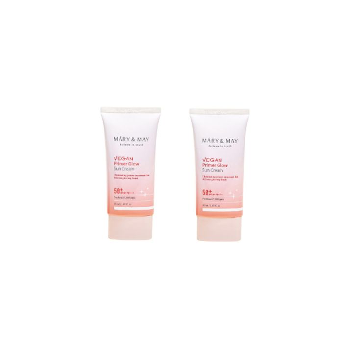 Mary&May Vegan Primer Glow Sun Cream SPF50+ PA++++ - 50ml (2ea) Set