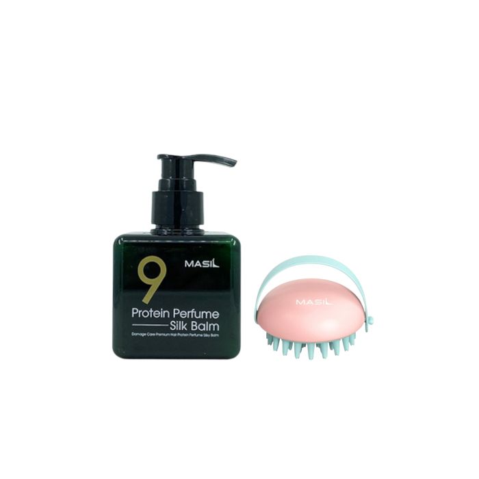 Masil Protein Perfume Silk Balm - 180ml (1ea) + Head Cleansing Massage Brush - 1pc Set