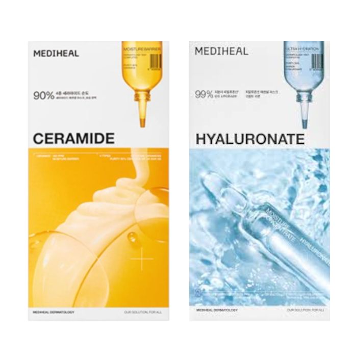 Mediheal Ceramide Essential Mask - 10pcs & Hyaluronate Essential Mask Sheet - 10pcs Set