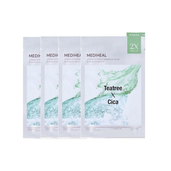 Mediheal Derma Synergy Wrapping Mask Sheet for Calming Care (Teatee x Cica) - 4pcs
