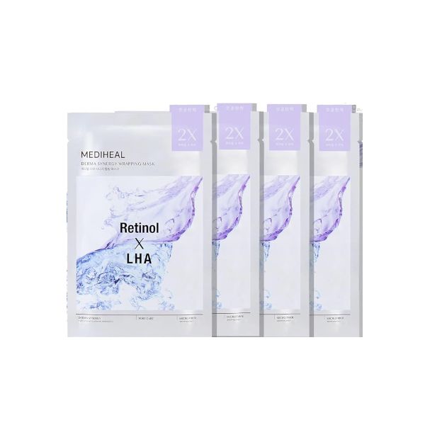 Mediheal Derma Synergy Wrapping Mask Sheet for Pore Elasticity (Retinol x LHA) - 4pcs