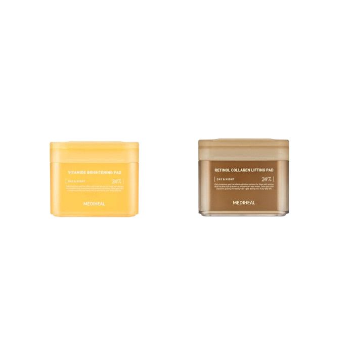 Mediheal Retinol Collagen Lifting Pad - 100ea (1ea) + Vitamide Brightening Pad - 100ea (1ea) Set