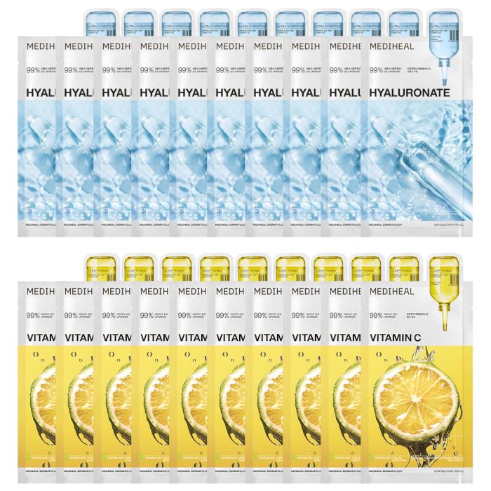 Mediheal Watermide Essential Mask - 10pcs + Vita Essential Mask - 10pcs Set