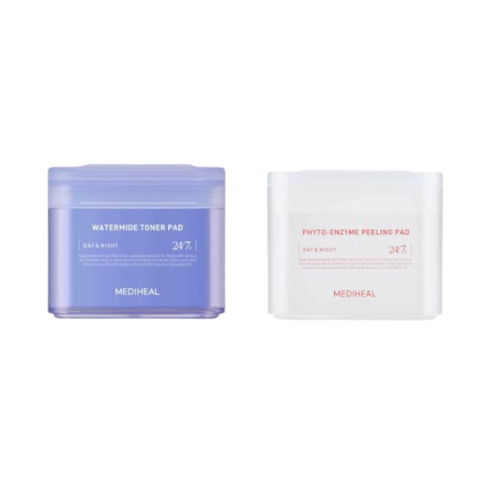 Mediheal Watermide Toner (Moisture) Pad - 100ea (1ea) + Phyto-Enzyme Peeling Pad - 90ea (1ea) Set