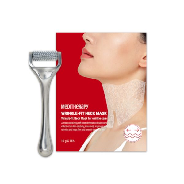 Meditherapy Wrinkle-Fit Neck Mask & Facial Roller Set - 10g*7ea + 1pc
