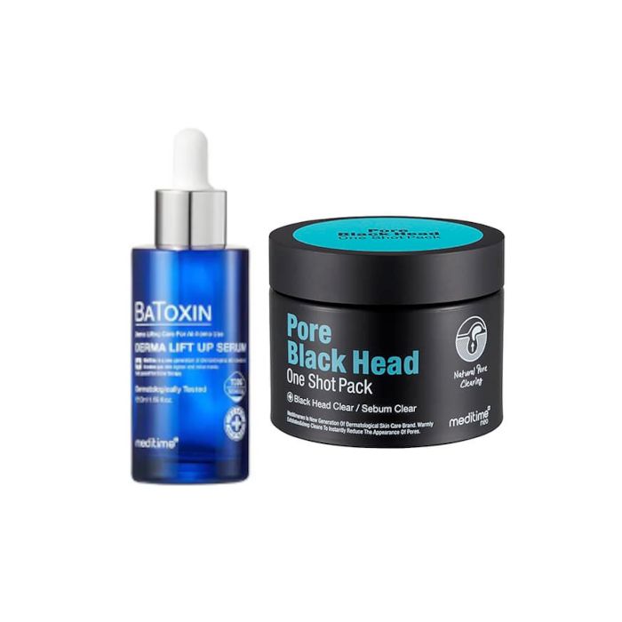 Meditime Batoxin Derma Lift-Up Serum - 50ml + Pore BlackHead One Shot Pack - 100g Set