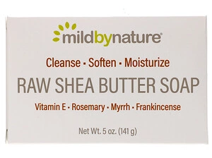 Mild By Nature Raw Shea Butter, Bar Soap, With Vitamin E, Rosemary, Myrrh & Frankincense