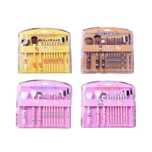 MINGXIER Cartoon Makeup Brush - 12pcs (Random Colour) - 1 set