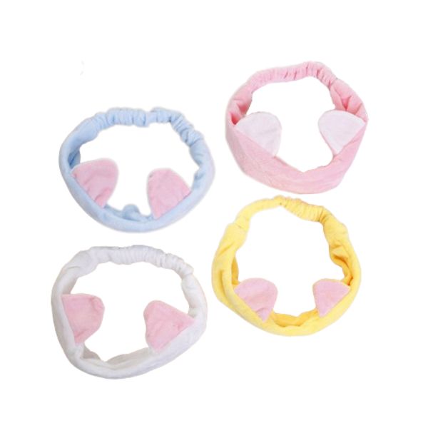 MINGXIER Cat Ears Face Wash Headband (Random Colour) - 1 pc