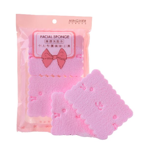 MINGXIER Facial Cleansing Sponge - Pink - 2pcs