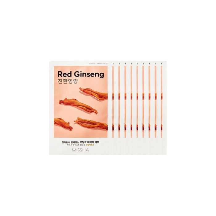 MISSHA Airy Fit Sheet Mask - Red Ginseng - 1pc (10ea) Set