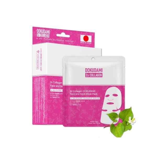MITOMO 2x Collagen CICA Face and Neck Mask Pack - 6pcs