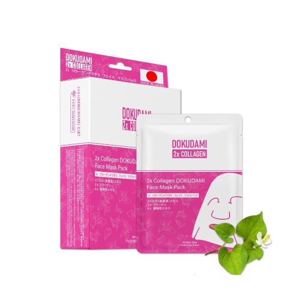 MITOMO 2x Collagen DOKUDAMI Face Facial Mask Pack - 10pcs
