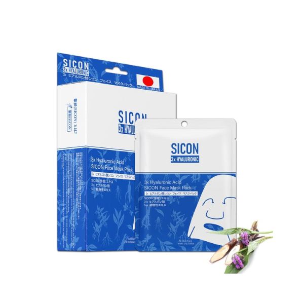 MITOMO 3x Hyaluronic Acid SICON Face Facial Mask Pack - 10pcs