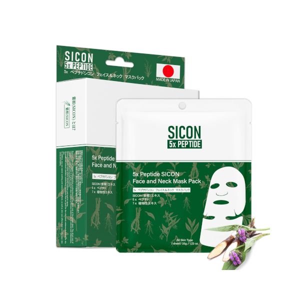 MITOMO 5x Peptide DOKUDAMI Face and Neck Mask Pack - 6pcs