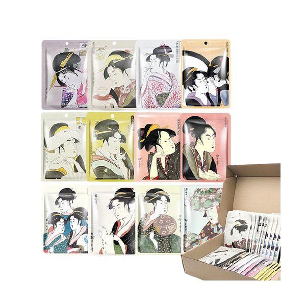 MITOMO Japan UKIYOE Series Starter Kit Facial Essence Mask - 48pcs