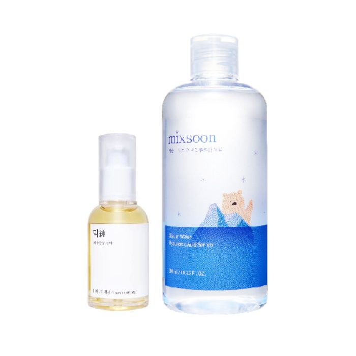 Mixsoon Bean Essence - 50ml (1ea) + Glacier Water Hyaluronic Acid Serum - 300ml (1ea) Set