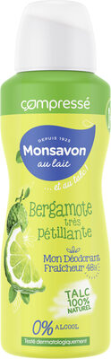 Monsavon Déodorant Femme Spray Compressé Bergamote Très Pétillante 100ml