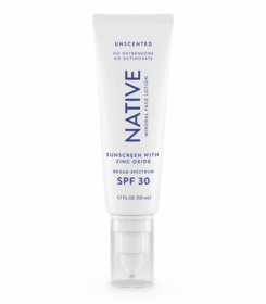 Native Mineral Face Lotion Broad Spectrum SPF 30 Unscented
