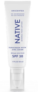Native Unscented Mineral Face Lotion