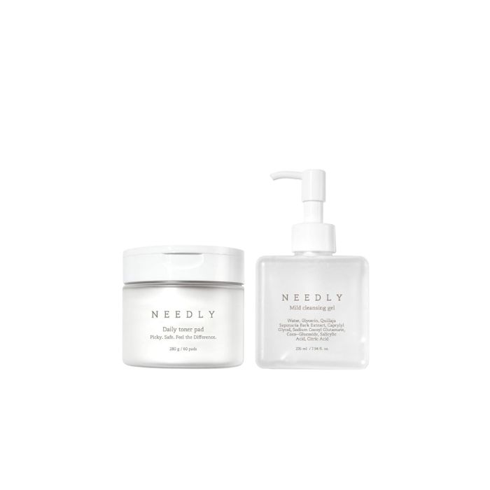 NEEDLY Daily Toner Pad - 280g/60pads (1ea) + Mild Cleansing Gel - 235ml (1ea) Set