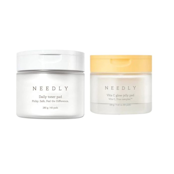 NEEDLY Daily Toner Pad - 280g/60pads + Vita C Glow Jelly Pad - 210g/60ea Set