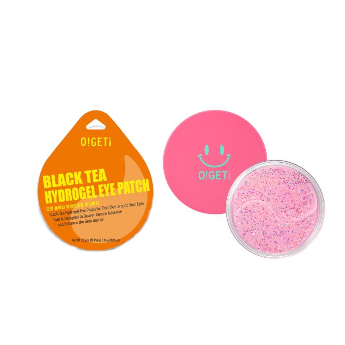 OGETi Black Tea Hydrogel Eye Patch - 20pcs + Pink Collagen Hydrogel Eye Patch - 32pcs Set