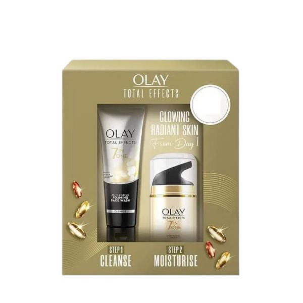 OLAY Total Effects 7 in One Day Cream Normal SPF15 With Cleanser Gift Set - 100g + 50g