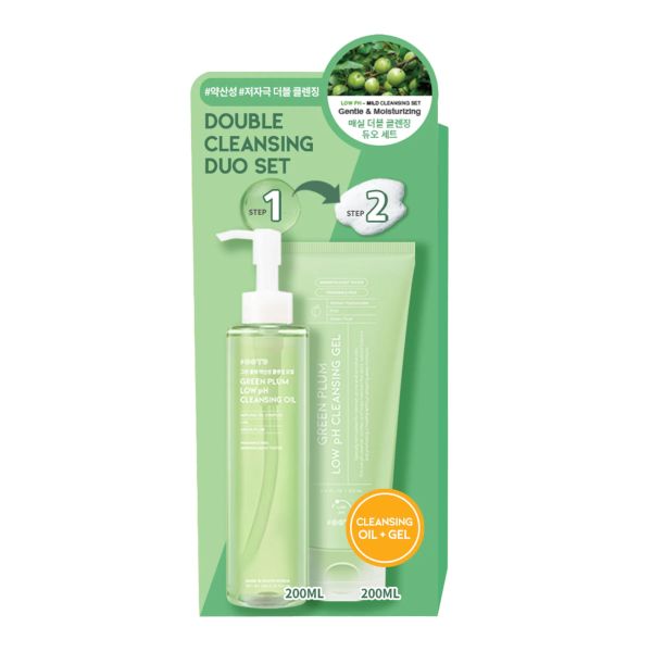 OOTD Green Plum Low pH Double Cleansing Duo Set - 200ml + 200ml