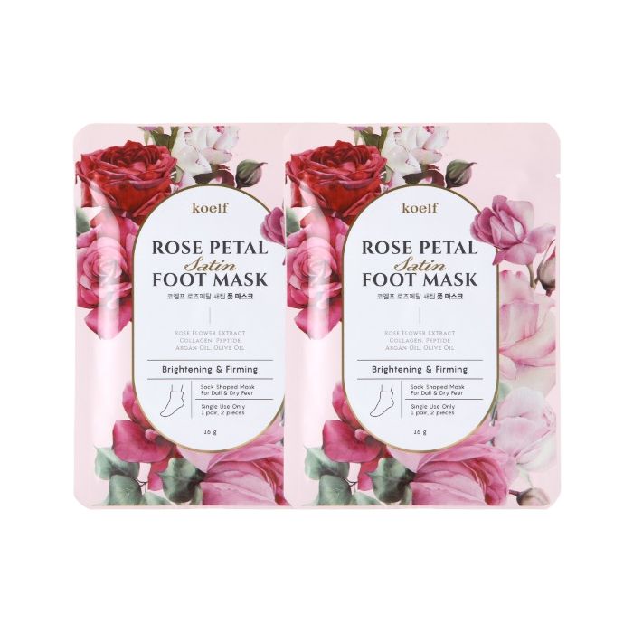 PETITFEE Koelf Rose Petal Satin Foot Mask - 16g X 1pc (2ea) Set