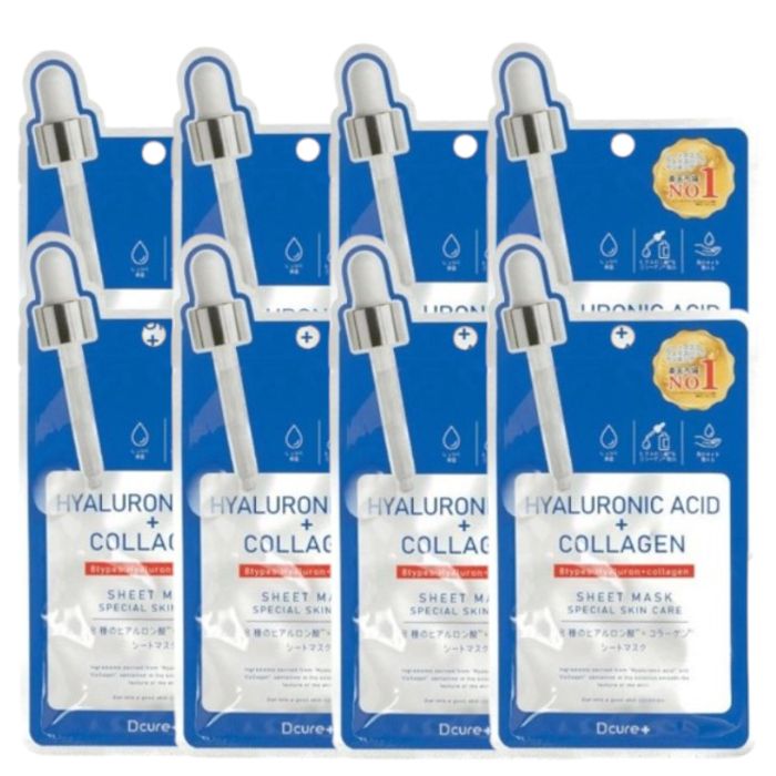Picomonte Dcure+ Hyaluronic Acid + Collagen Face Mask - 1 pc (8ea)