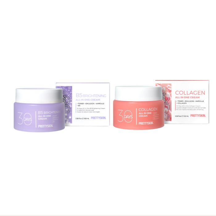PRETTYSKIN 30 Days All In One B5 Brightening Cream - 100ml (1ea) + Collagen Cream - 100ml (1ea) Set