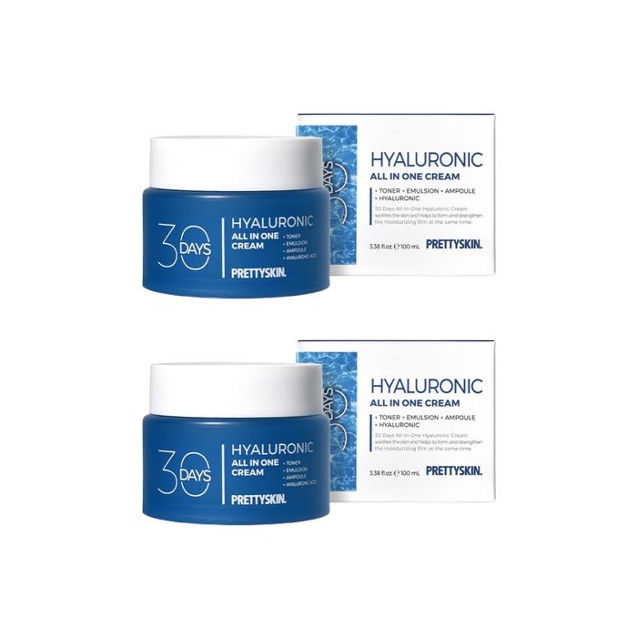 PRETTYSKIN 30 Days All In One Hyaluronic Cream - 100ml (2ea) Set