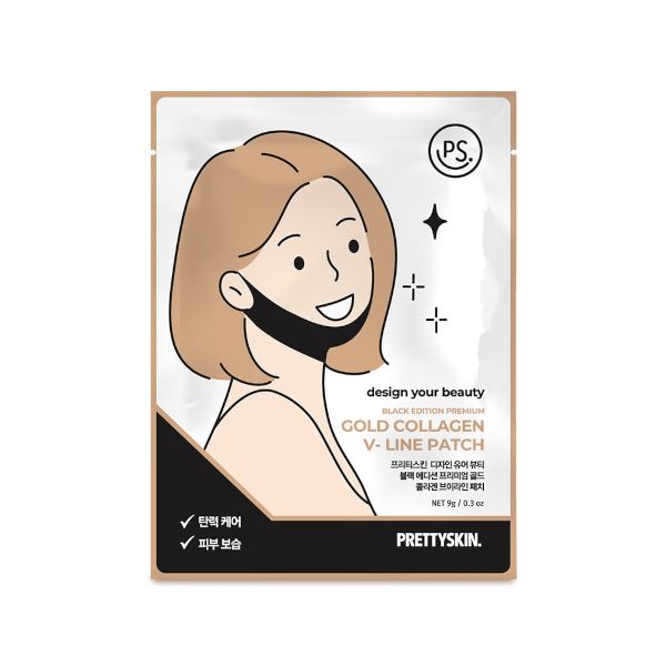 PRETTYSKIN Black Edition Premium Gold Collagen V-Line Patch - 9g
