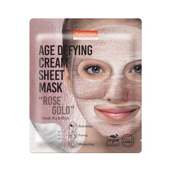 PUREDERM Age Defying Cream Sheet Mask - Rose Gold - 1pc