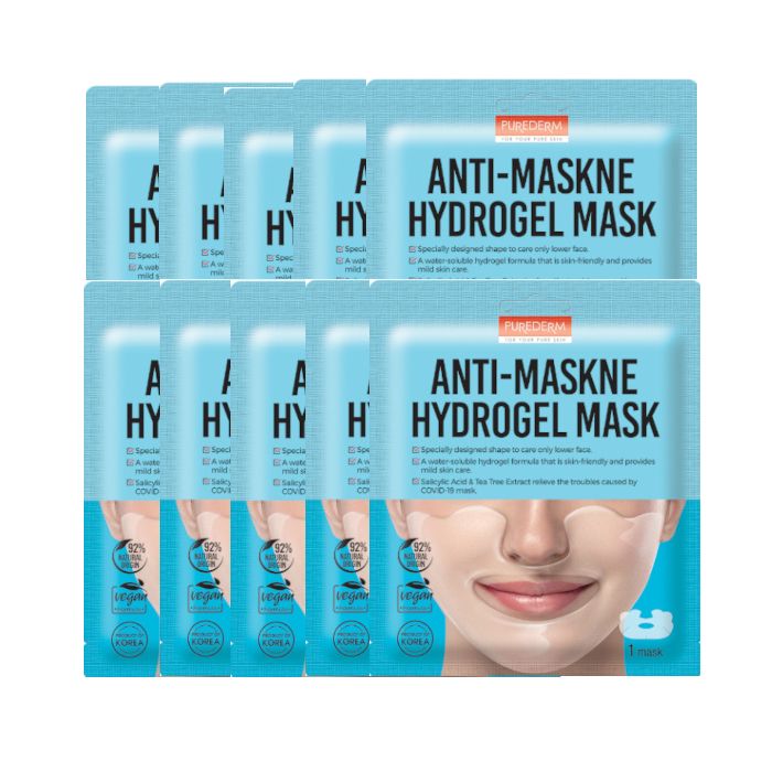 PUREDERM Anti-Maskne Hydrogel Mask - 10pcs Set