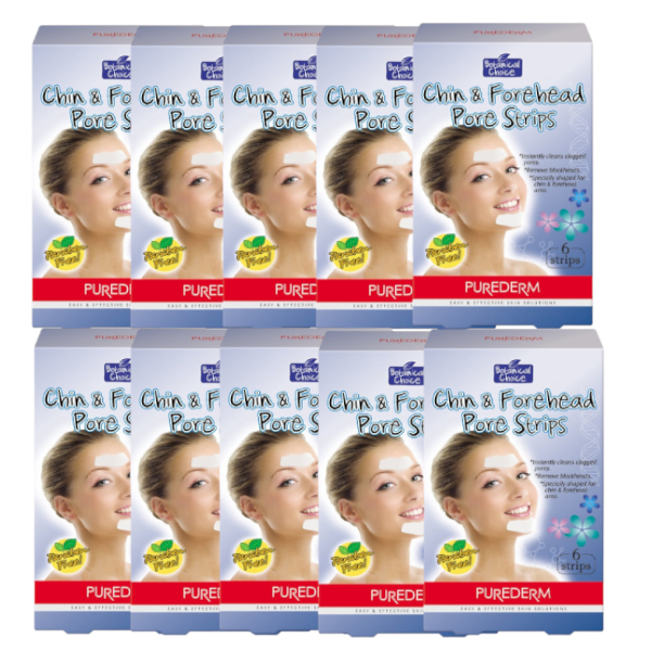 PUREDERM Chin & Forehead Pore Strips - 60 strips - 60pcs