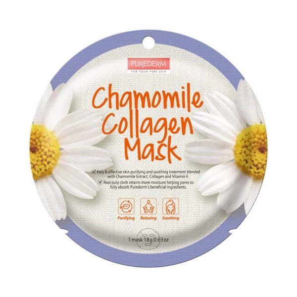 PUREDERM Circle Mask Chamomile Collagen - 10pcs - 10pcs