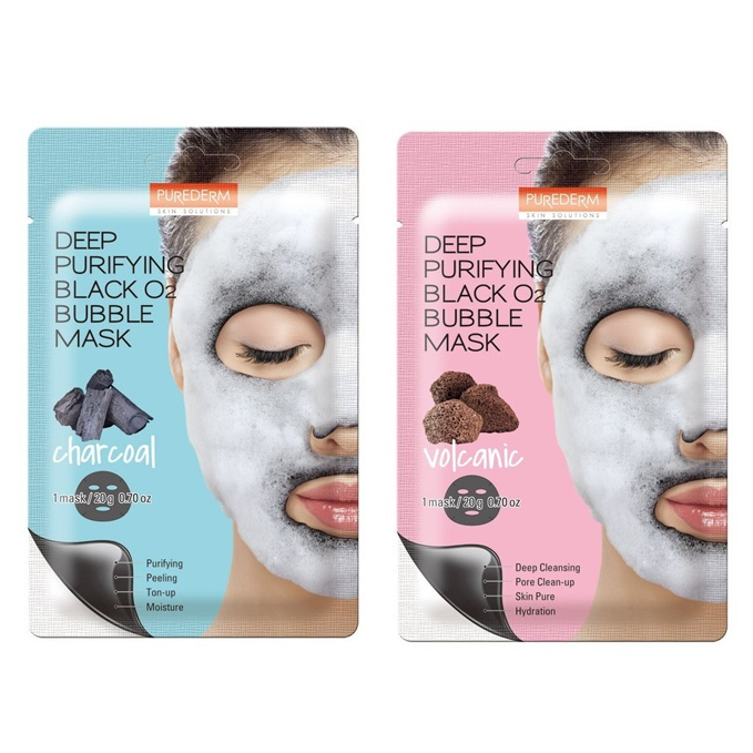 PUREDERM Deep Purifying Black O2 Bubble Mask
