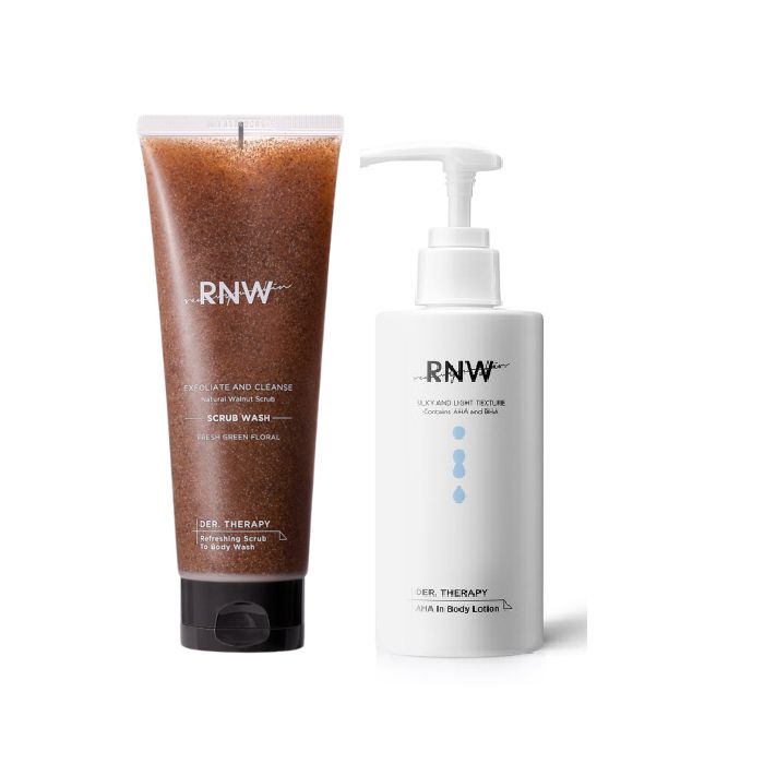 RNW DER. THERAPY Refreshing Scrub To Body Wash - 230ml (1ea) + DER. THERAPY AHA In Body Lotion - 250ml (1ea) Set