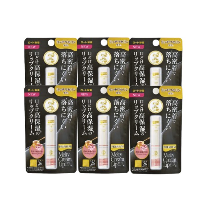 Rohto Mentholatum Premium Melty Cream Lip Balm SPF 26 PA+++ - 2.4g - Blooming Honey (6ea) Set