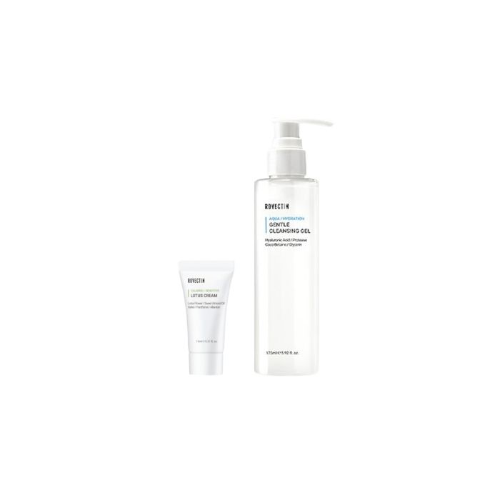 ROVECTIN Aqua Gentle Cleansing Gel - 175ml (1ea) + ROVECTIN - Calming Lotus Cream (New Version) - 15ml (1ea) Set