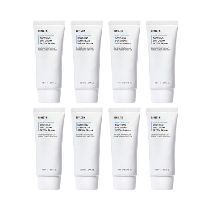 ROVECTIN Aqua Soothing Sun Cream SPF50+ PA++++ (New Version of Skin Essentials Aqua Soothing UV Protector) - 50ml (8ea) Set
