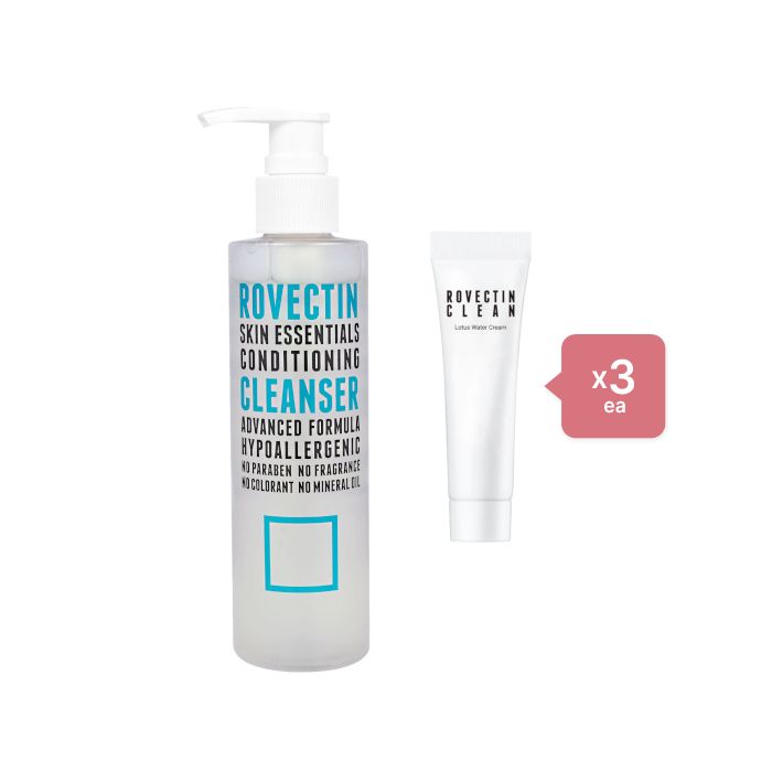 ROVECTIN Skin Essentials Conditioning Cleanser 175ml (1ea) + Clean Lotus Water Cream - 10ml (3ea) Set