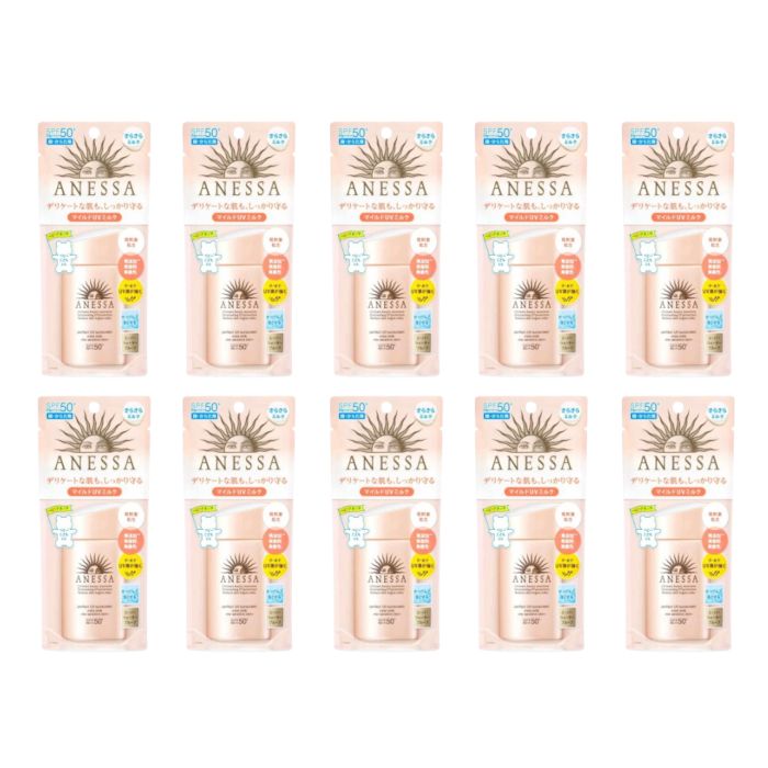 Shiseido Anessa Perfect UV Sunscreen Mild Milk For Sensitive Skin SPF50+ PA++++ 60ml (10ea) Set
