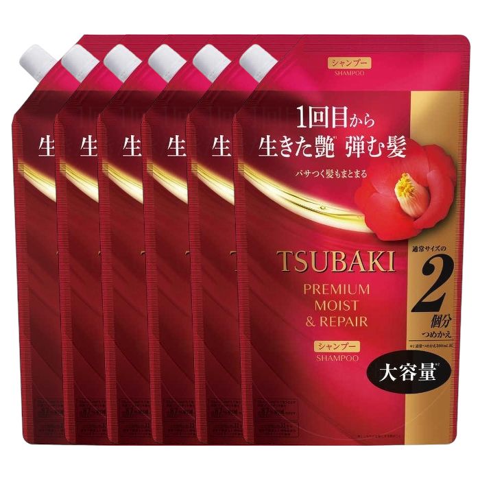 Shiseido Tsubaki Premium Moist & Repair Shampoo Refill - 600ml (6ea) Set