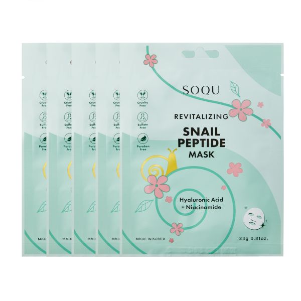 SOQU Revitalizing Snail Peptide Mask - 23g*5 sheets