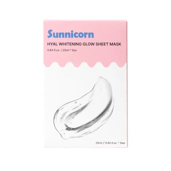Sunnicorn Hyal Whitening Glow Sheet Mask - 5pcs