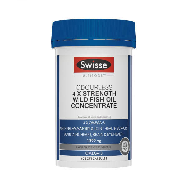 Swisse 4 X Strength Wild Fish Oil Concentrate - 60 Capsules